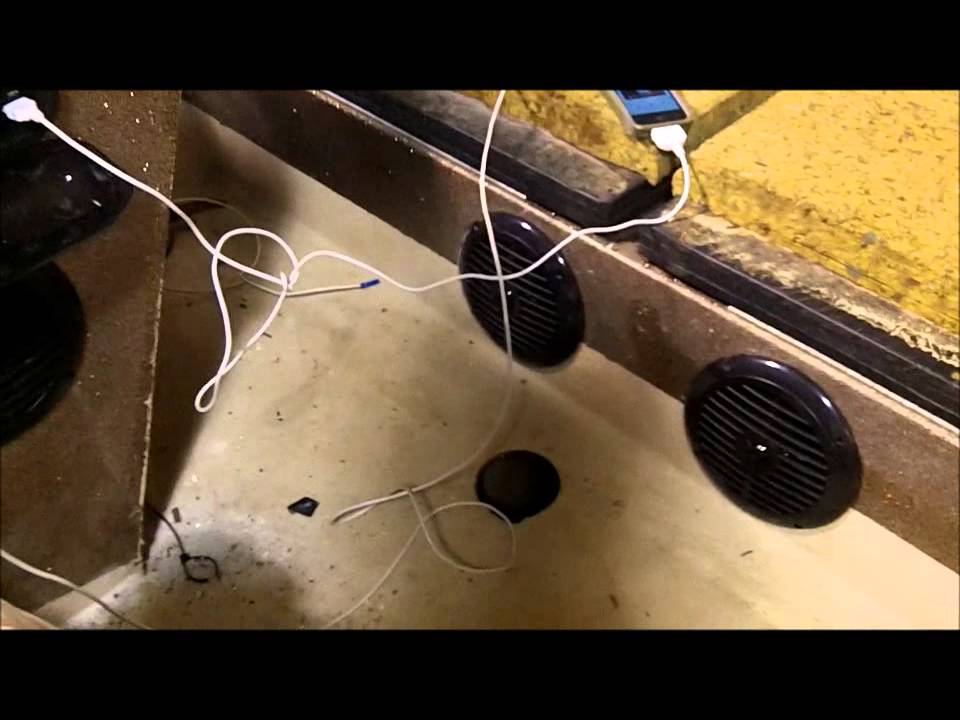 Radio install in a bass boat.