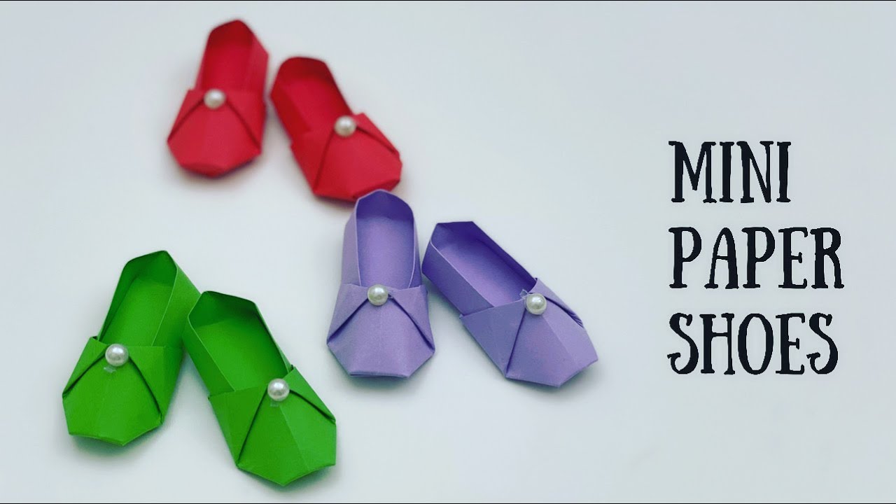 How To Make Mini Paper Shoes / How to Make Doll House Craft With Paper At Home / Paper Craft
