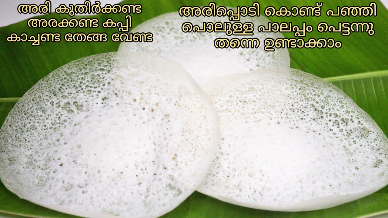 അരിപ്പൊടി കൊണ്ട് പഞ്ഞി  പോലെ സോഫ്റ്റായ പാലപ്പം✨|| Instant Palappam Recipe || Appam Recipe Malayalam