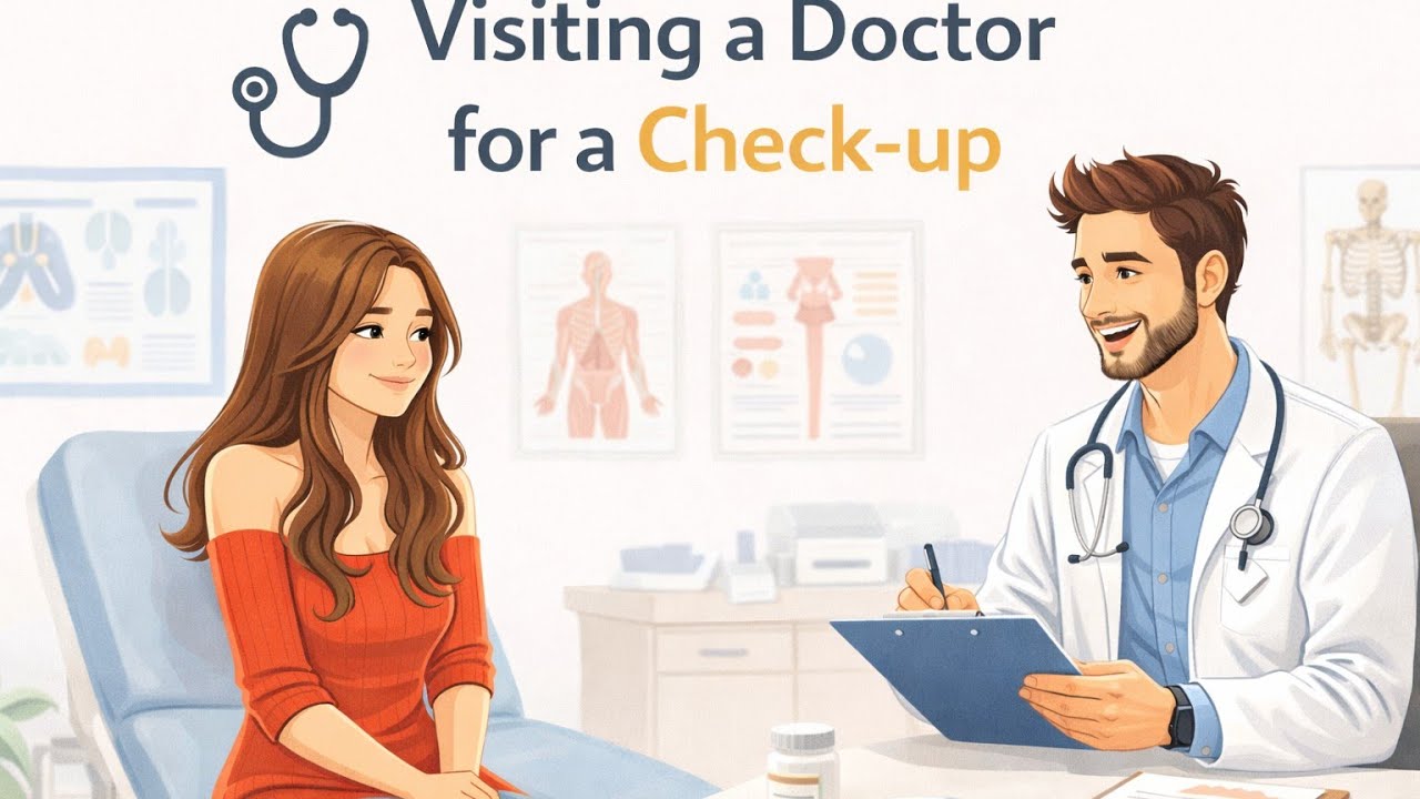 English Speaking Podcast for Easy Conversation in Daily Life ||Visiting a doctor for a check-up