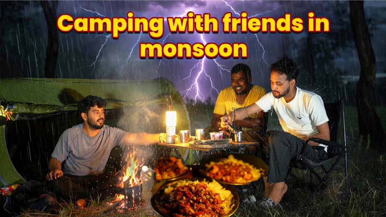 Group Camping In Rainy Season At Extreme Weather 🌧️ | Rain Camping In India #vlog 