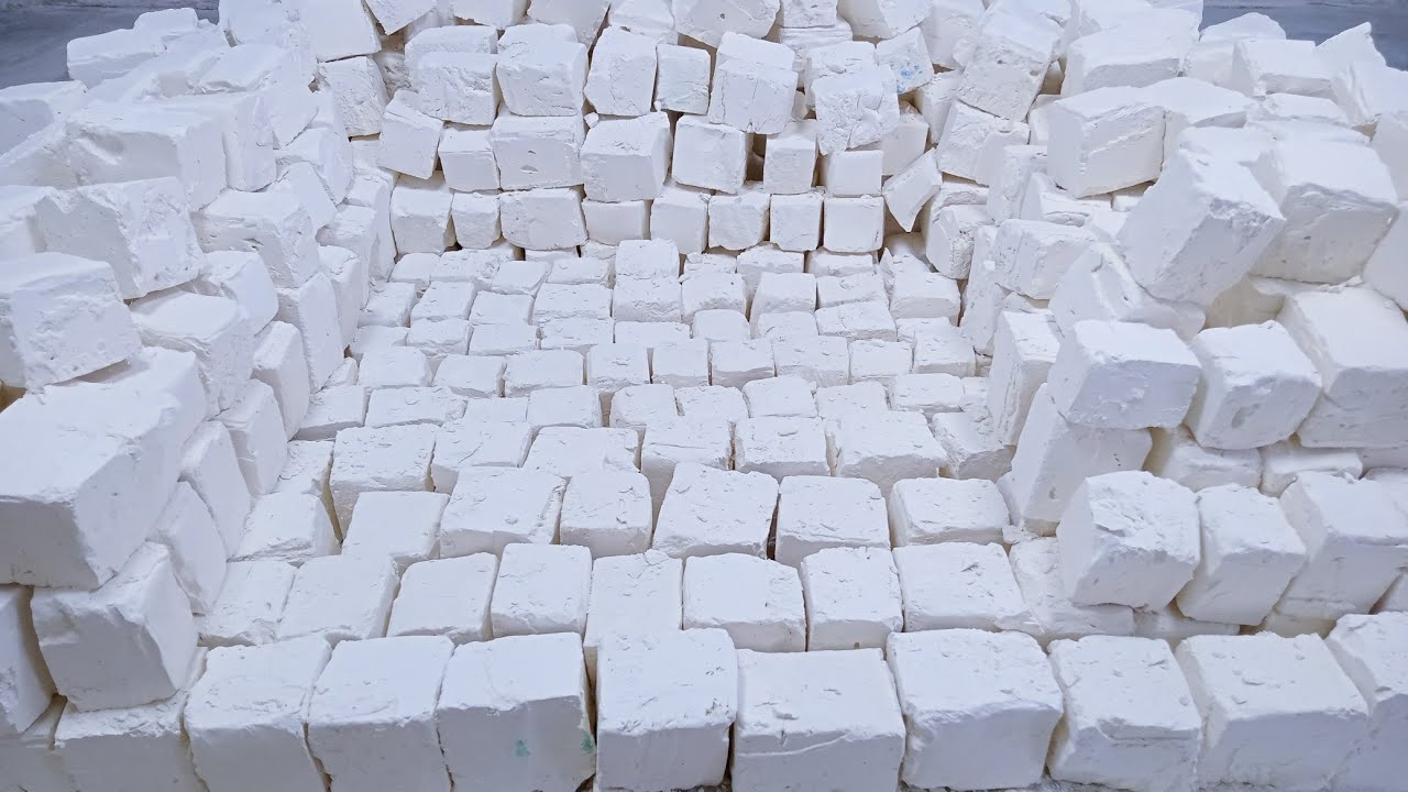 750 + extra Soft white gym chalk full blocks non stop crushing | Crispy | Crunchy | Satisfying |ASMR