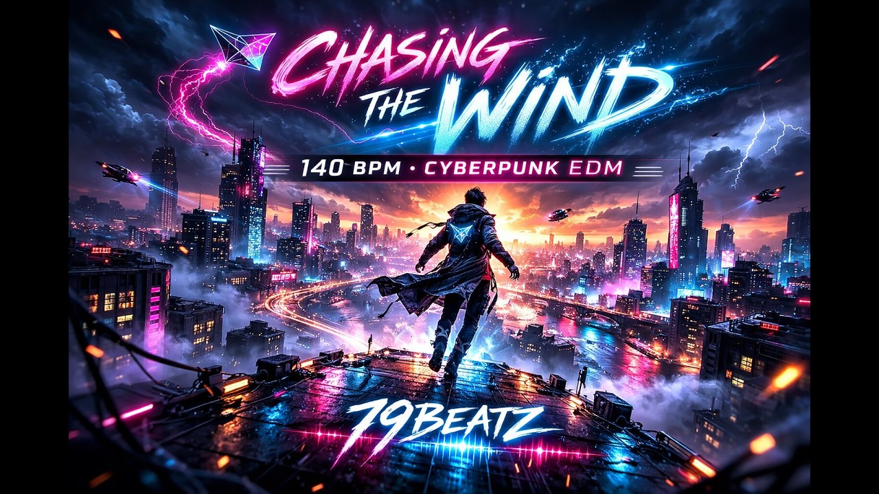 Chasing the Wind ⚡ Cyberpunk EDM Music Video | 140 BPM Motivational Dance Anthem