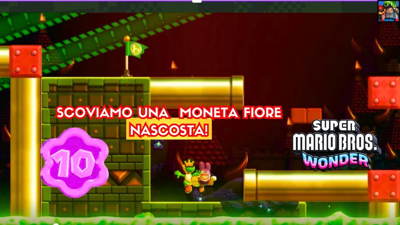 SUPER MARIO BROS.WONDER GAME PLAY CASTELLO DELLA PIANA TUBI ROCCIOSI MONETA FIORE NASCOSTA!