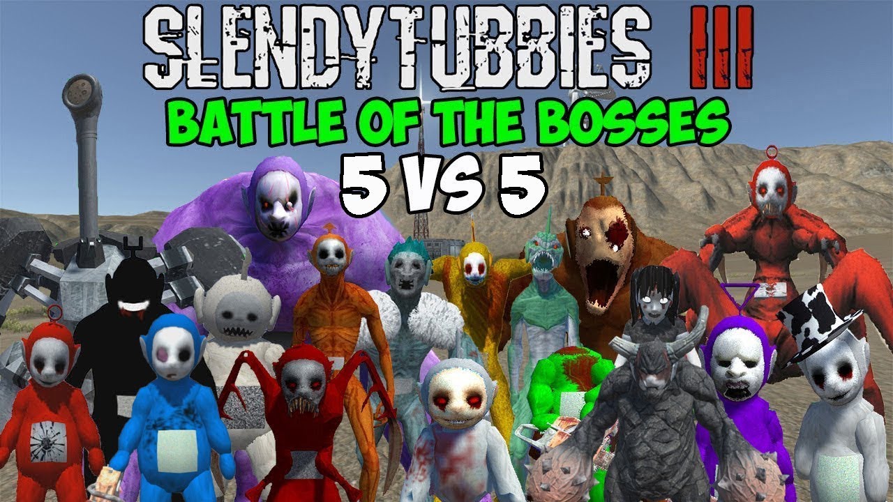 4 TEAMS OF 5 FIGHT TO STAY ALIVE | SLENDYTUBBIES 3 BATTLE OF THE BOSSES 5 VS 5 TEAM TOURNAMENT