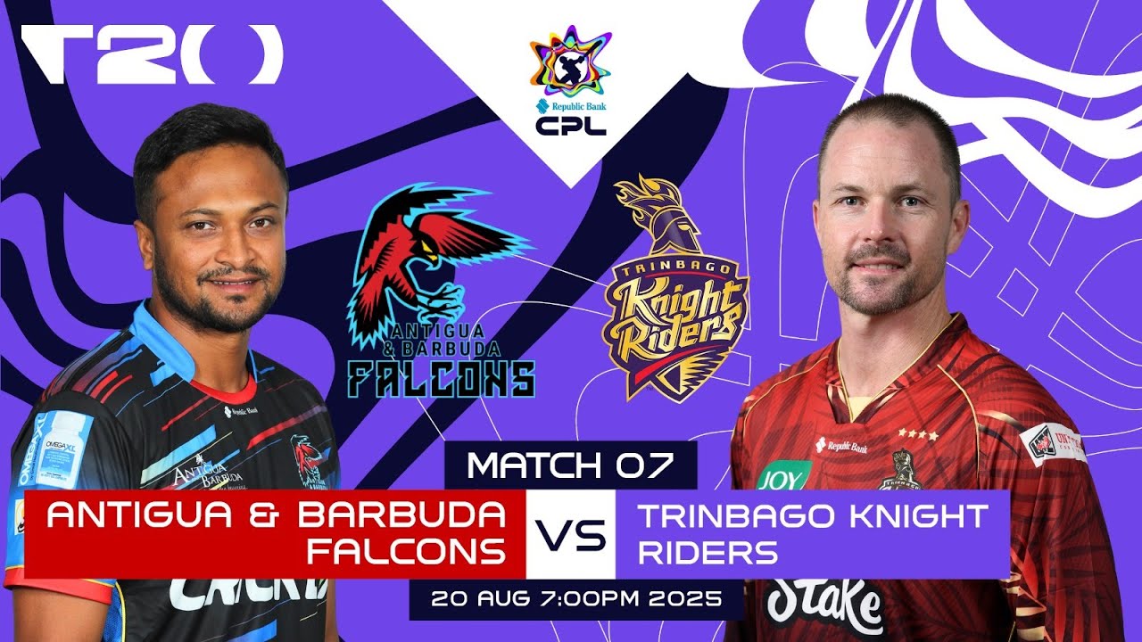 LIVE | Antigua & Barbuda Falcons vs Trinbago Knight Riders | CPL 2025