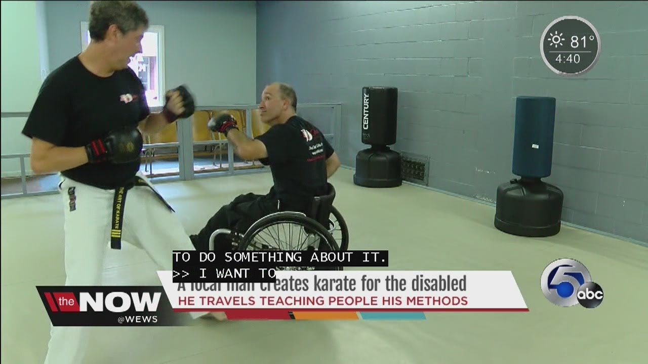 A local man creates karate for the disabled and He travels teaching people his methods