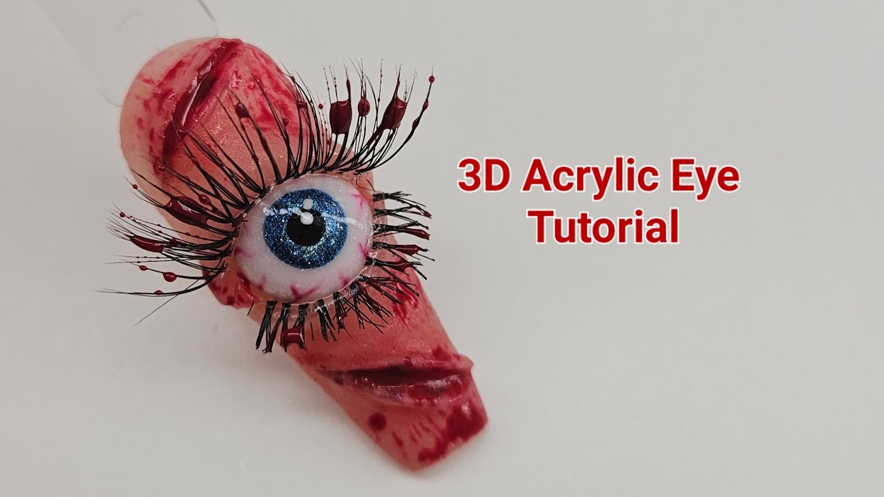 3D Eye Acrylic Nail Art Tutorial. Halloween Nails 💅