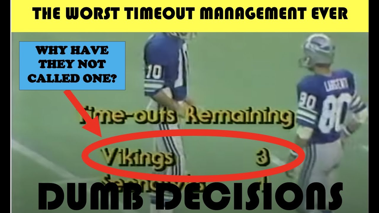 Dumb Decisions: The WORST Timeout Management Ever (Vikings @ Seahawks- 1978)