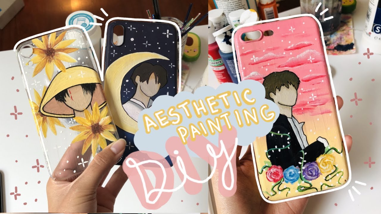 I painted bts themed phone cases ☁️