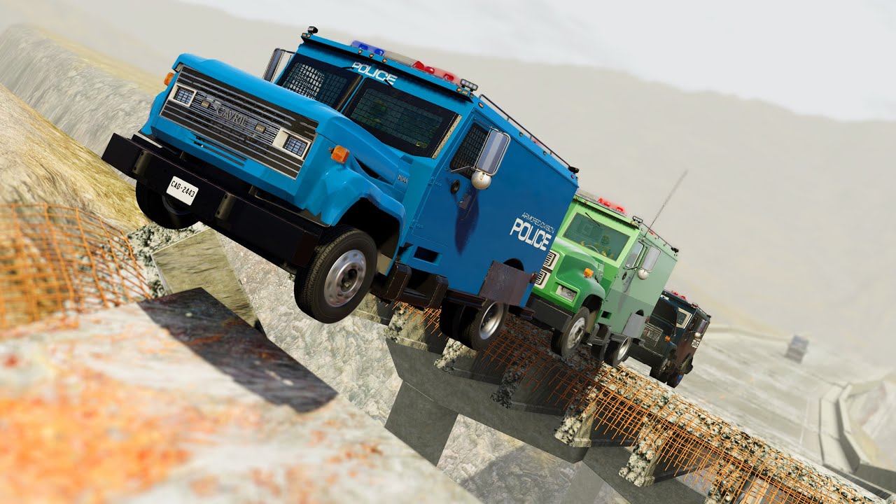 BeamNG Drive - Long Challanging Race With Armored Trucks