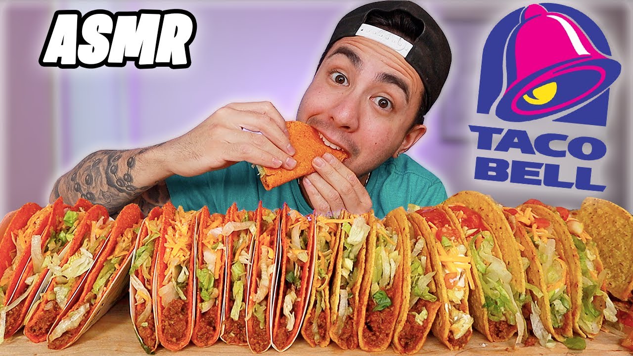 ASMR Eating 20 Tacos + Doritos Locos Taco + Taco Supreme | Taco Bell | Real Eating Sounds
