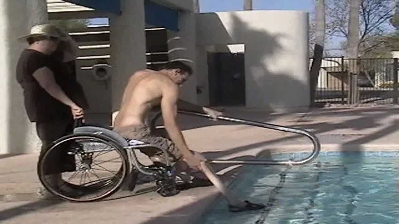 Wheelchair style - Swimming & getting In & out of Pool - L1 injury 6-19-11