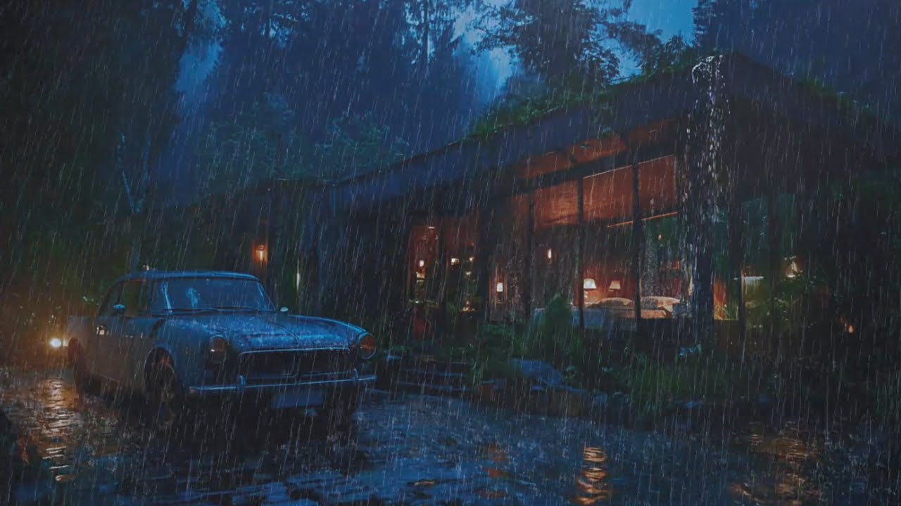 Heavy Rain and Piano Meditation – Stress Relief & Healing Sleep Music All Night