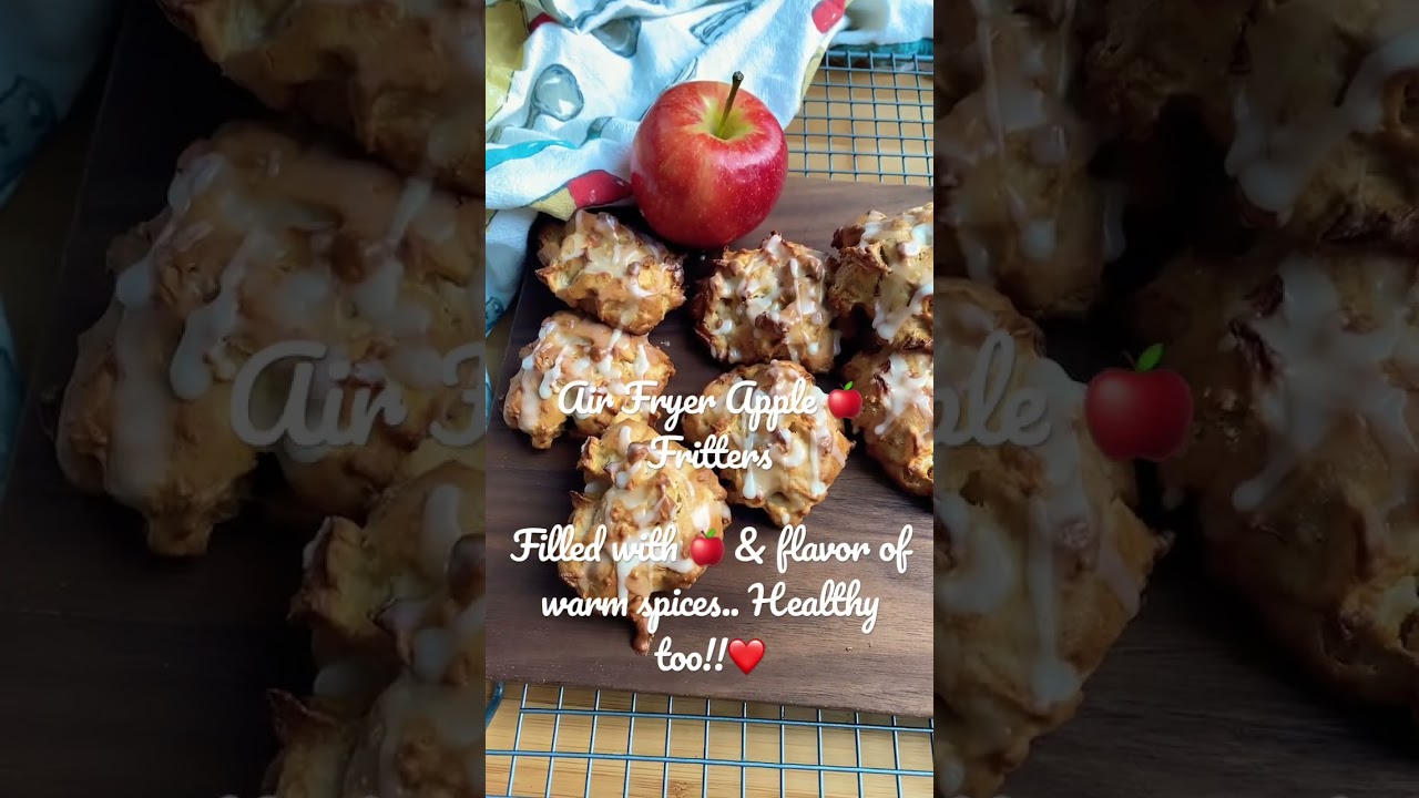 Air fried Apple Fritters #breakfastrecipes #applefritters #applefritter #airfryer #healthydessert