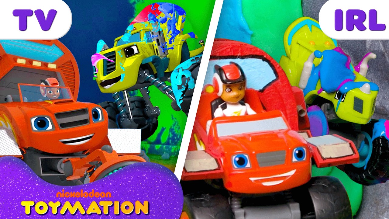 Blaze Transforms into the Clean Machine IRL! 🫧🧼 | Blaze and the Monster Machines Toys | Toymation