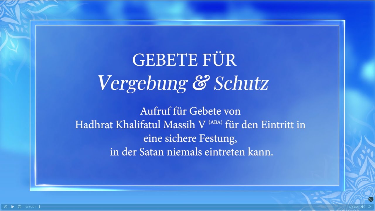 Gebete zum Schutz vor Satan | Aufruf von Hazoor (aba) | Für Erwachsene