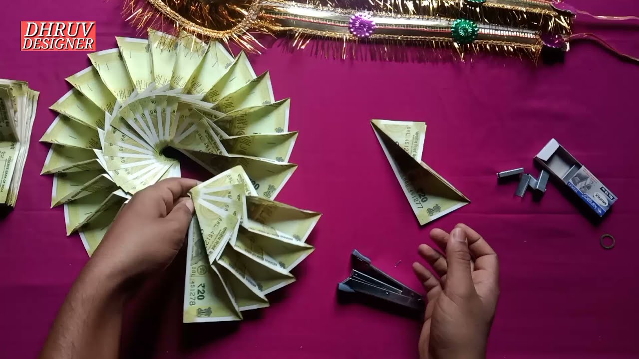 20 के नोट से सुंदर माला डिजाइन 20 go currency note se mala   banana sikhen