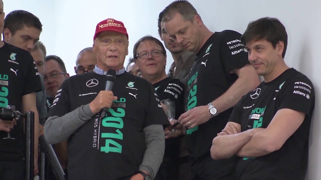 Hamilton Rosberg & Niki Lauda - Mercedes AMG F1 World Champions