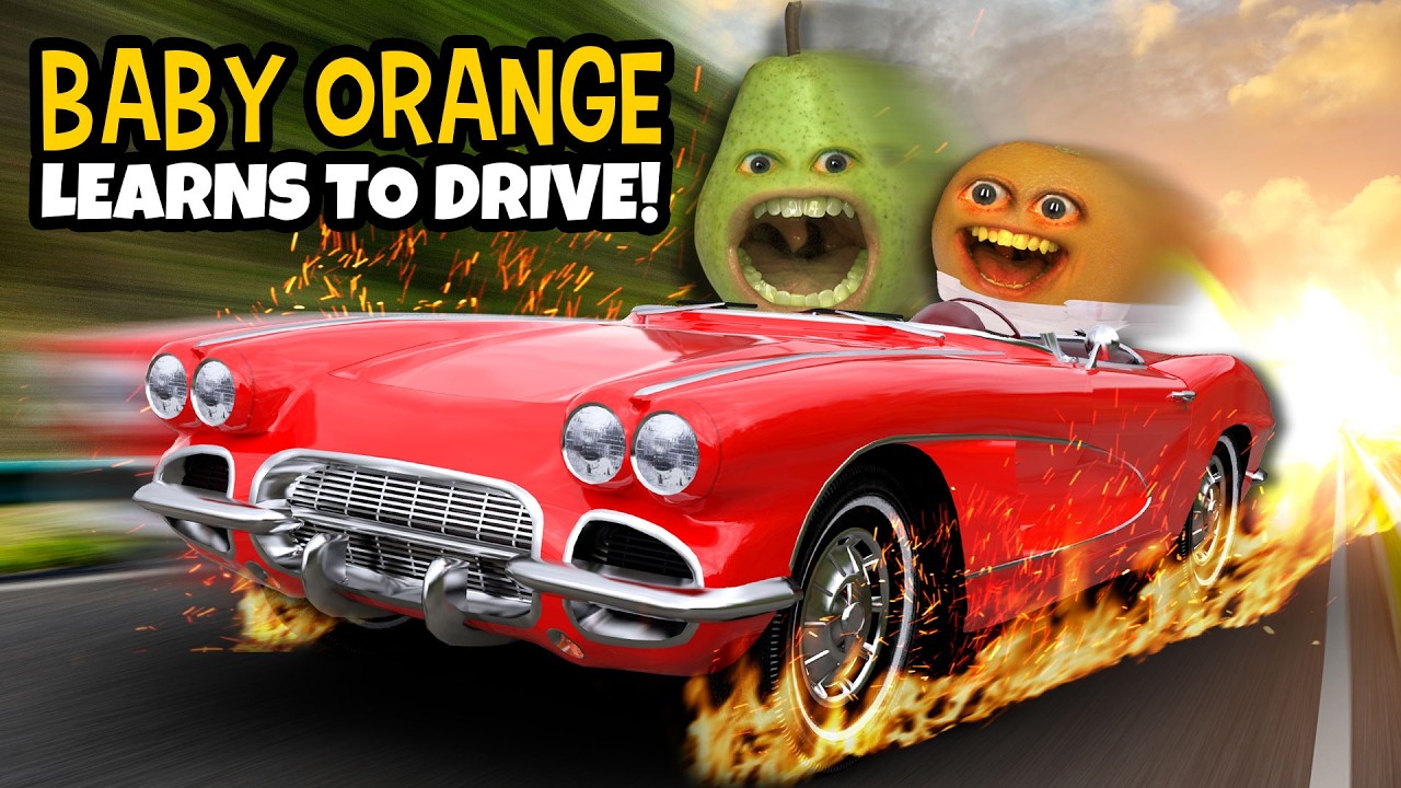 BABY ORANGE learns to DRIVE! (Annoying Orange)