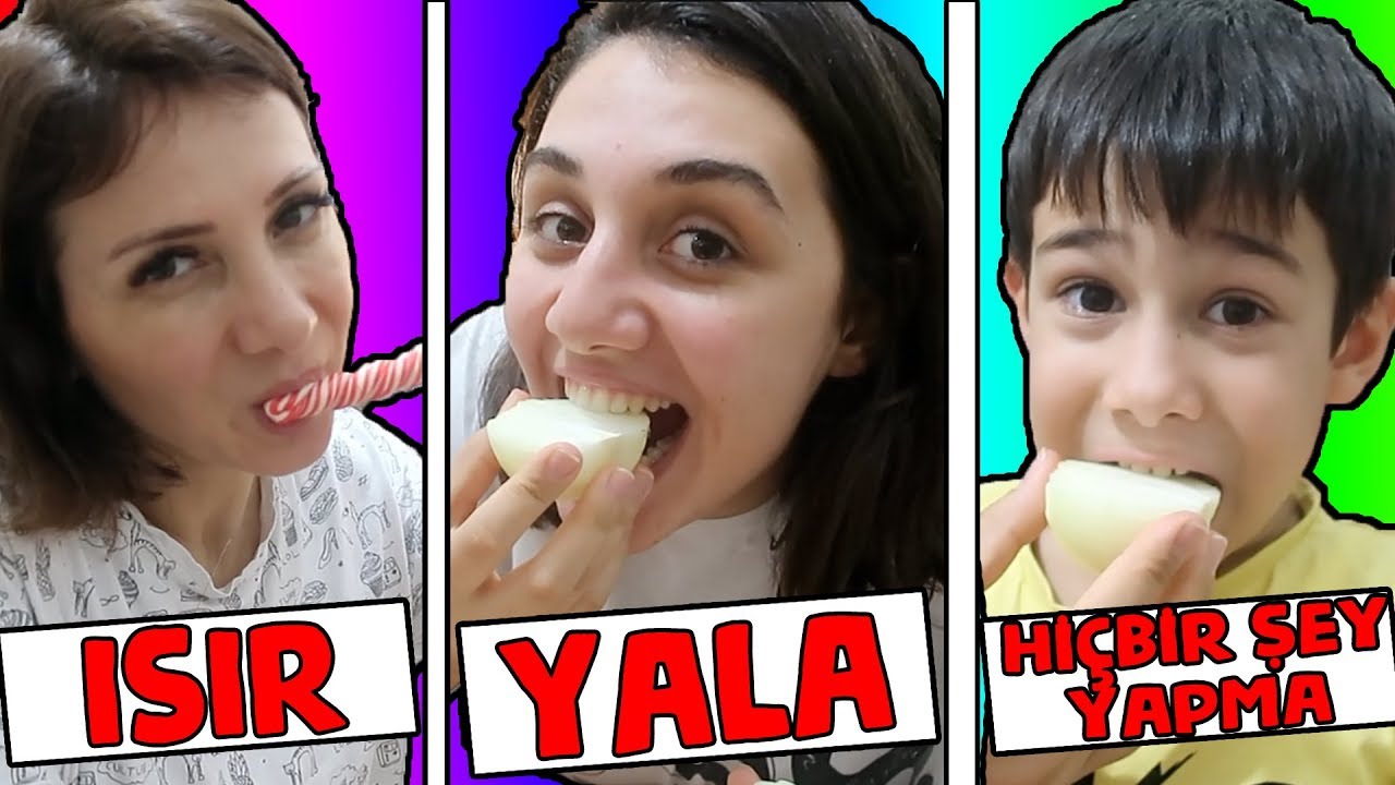 ISIR YALA VEYA HİÇBİR ŞEY YAPMA CHALLENGE MEYDAN OKUMASI! BITE, LICK OR NOTHING FOOD CHALLENGE!