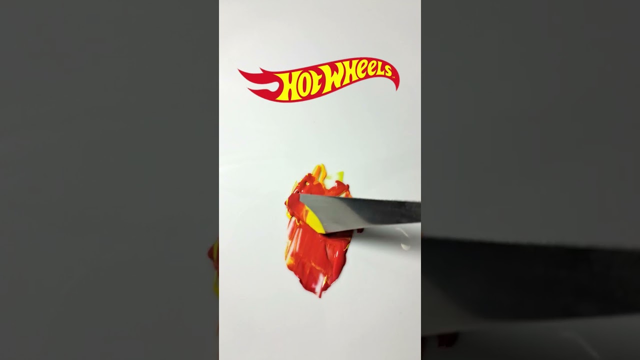 We mixed the colors of the Hot Wheels logo #satisfying #colormixing #drawing