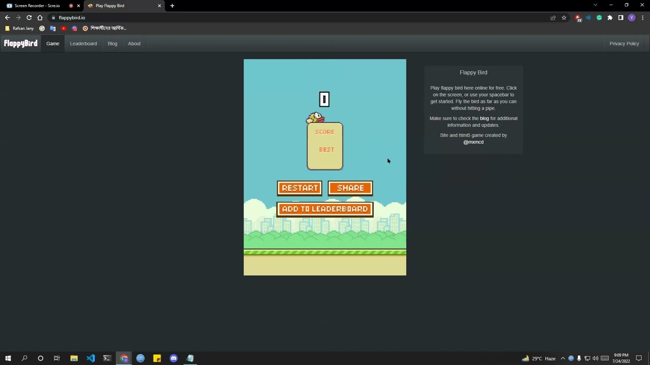 Hack the flappy bird game in pc