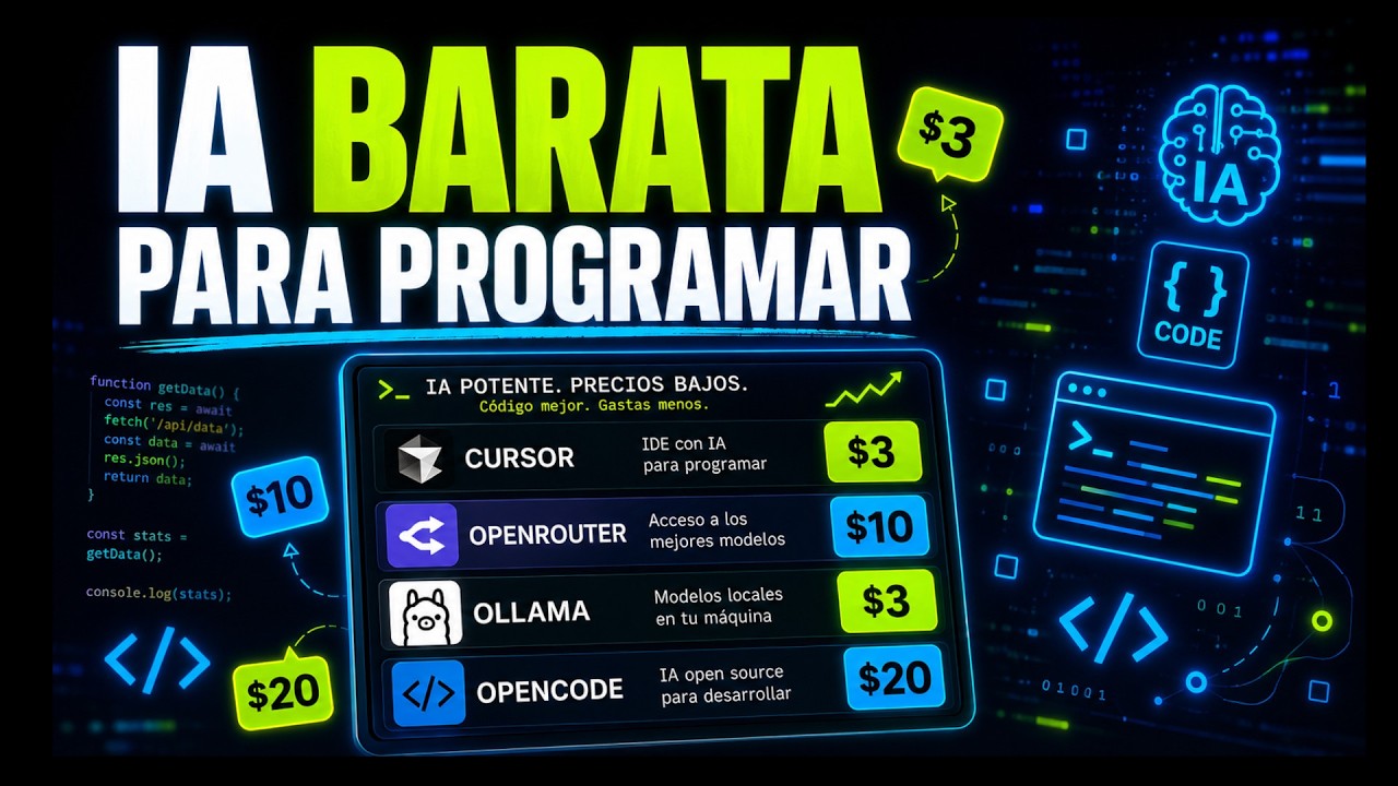 La forma m&aacute;s barata de usar IA para programar en 2026