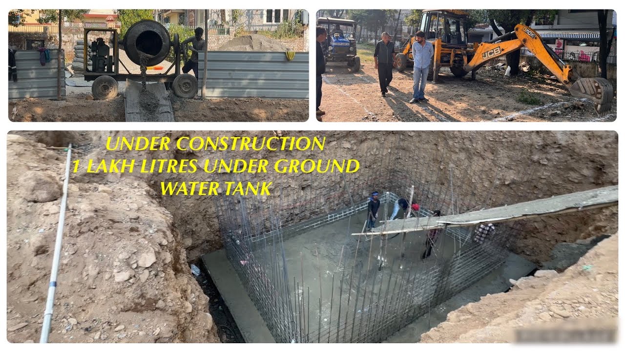 Under construction: 1 lakh litre underground water storage tank at Dekyiling Shichak.
