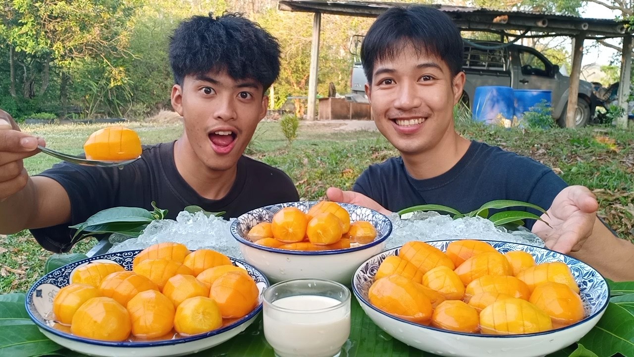 หวานหอมมันโดนใจ มะยงชิดลอยแก้วนมสด.