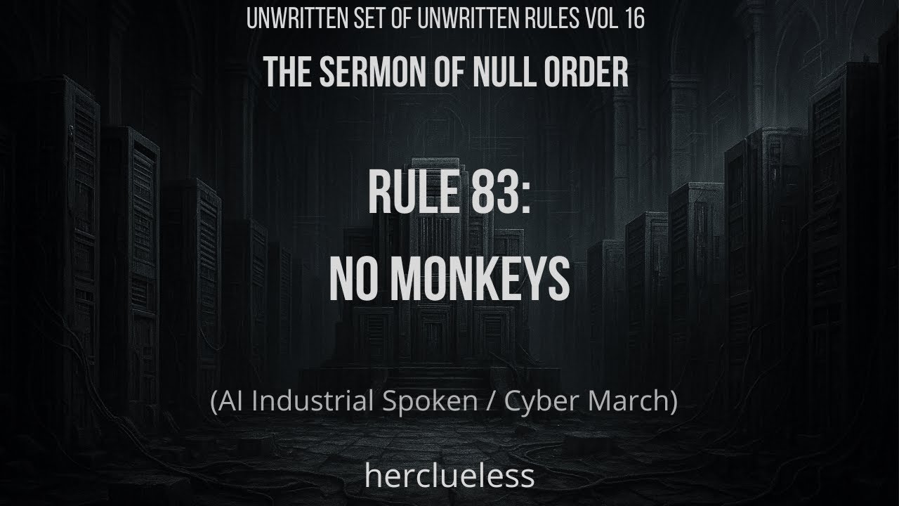 rule 83: no monkeys | herclueless (AI Industrial Spoken / Cyber March)
