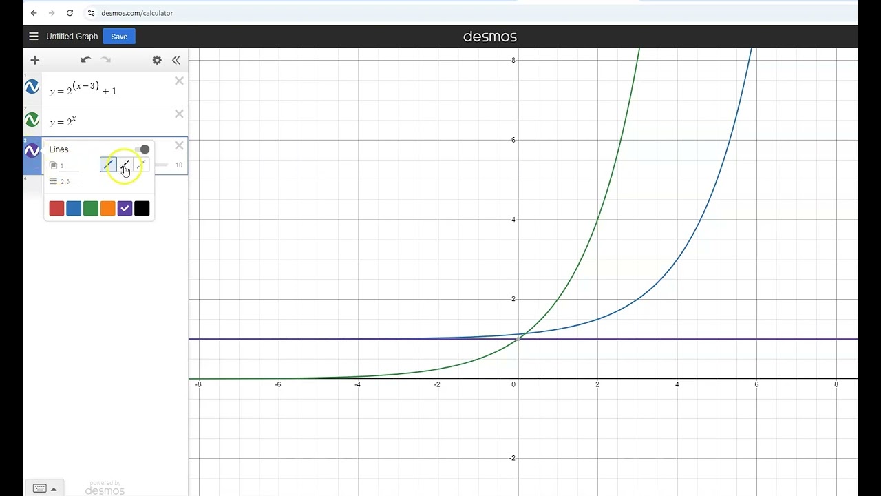 Desmos exponential graphs and tables