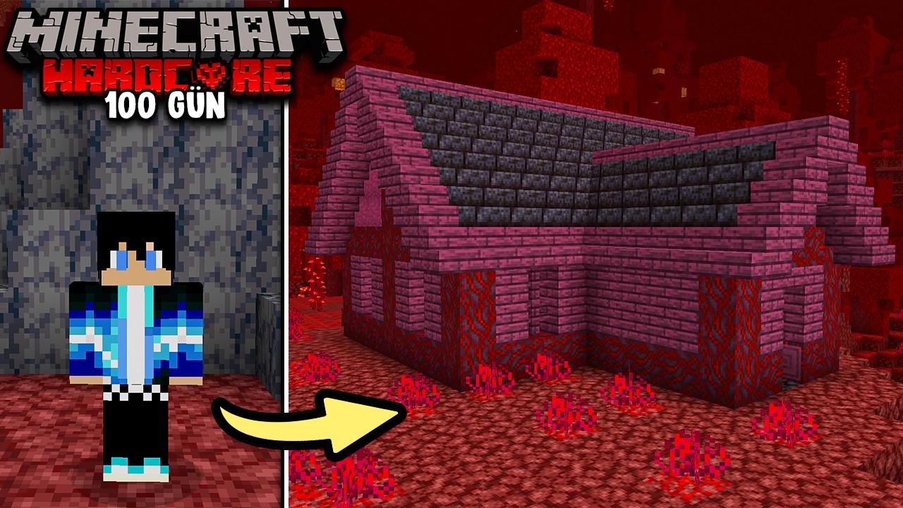 Minecraft'ta Netherda 100 Gün Hayatta Kaldım!