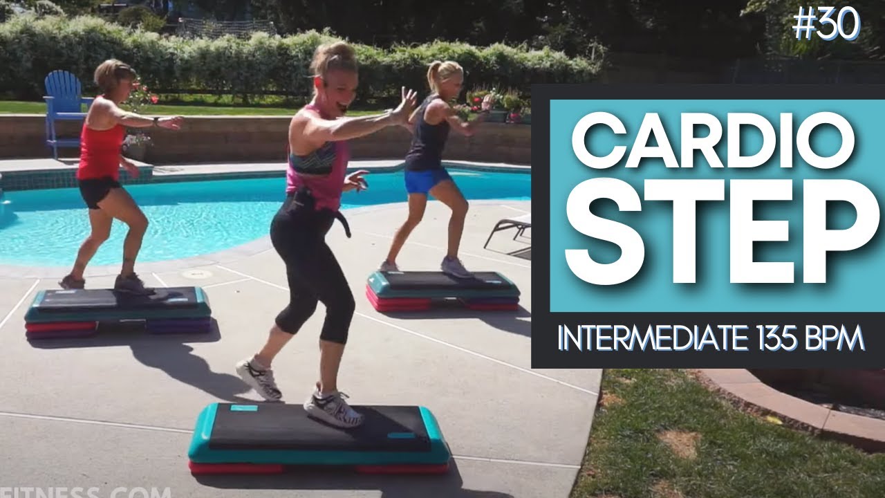 Intermediate Step Aerobics Workout! FAT BURNING Cardio STEP ! 135 bpm | #30