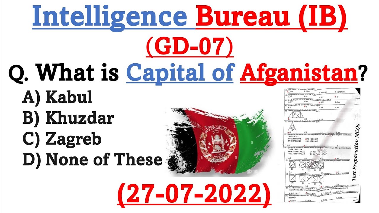 Intelligence Bureau (IB) GD-07 Complete Paper 27-07-2022| IB GD-07 GD-11 Solved Paper Key 27/07/22