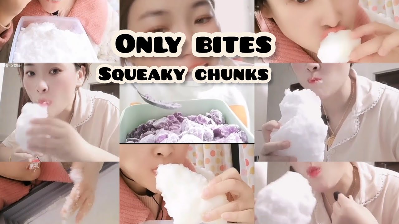 EXTREMELY SQUEAKY FREEZER FROST 🧊✨|ONLY BITES|ICE EATING MUKBANG 🤩