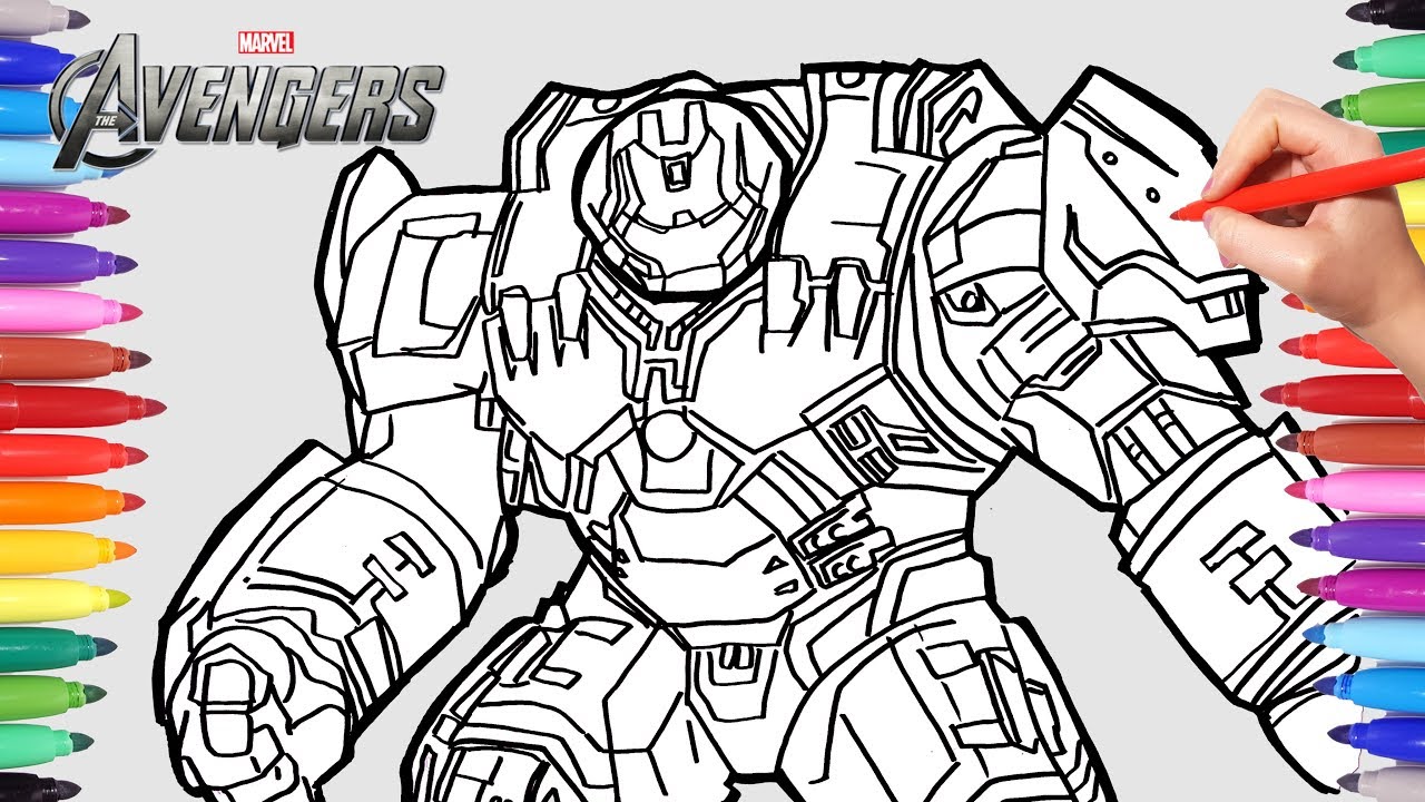 The Avengers Hulkbuster Iron Man Superheroes Coloring Pages | Hulkbuster Avengers Coloring Book