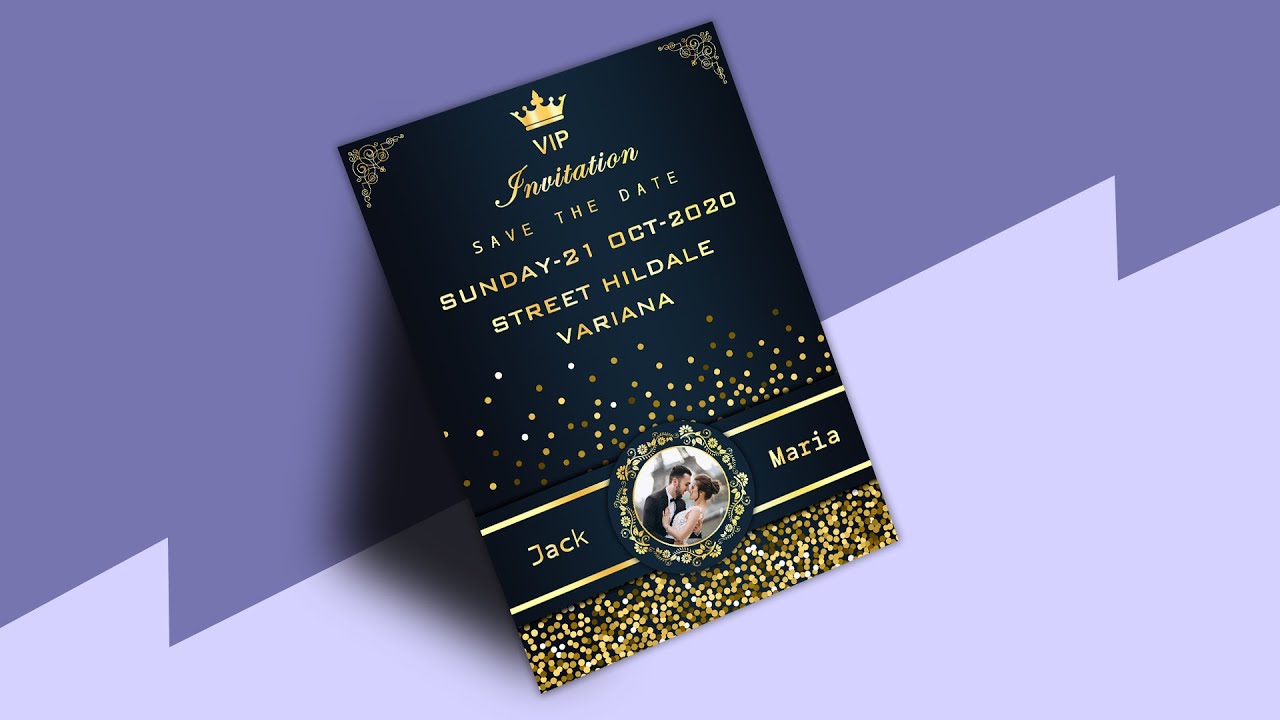 Professional Wedding Invitation Card Design || Photoshop cc Tutorial