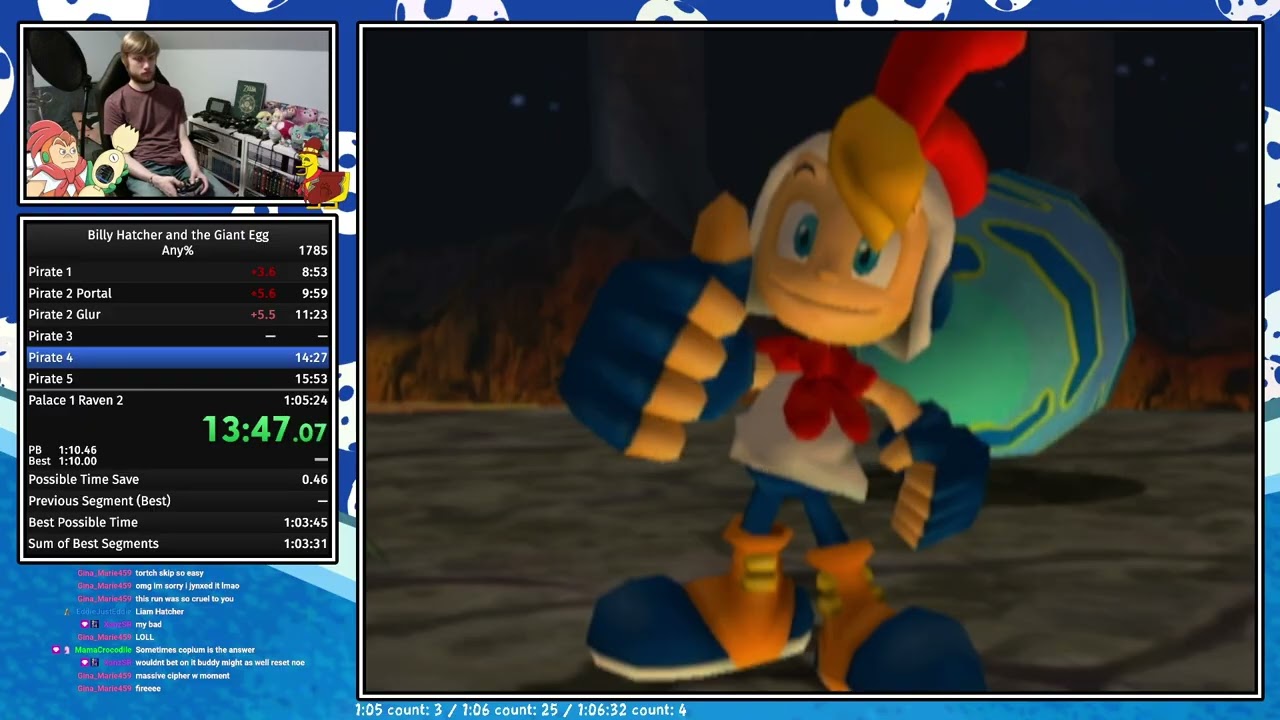 Billy Hatcher and the Giant Egg Any% in 1:05:19