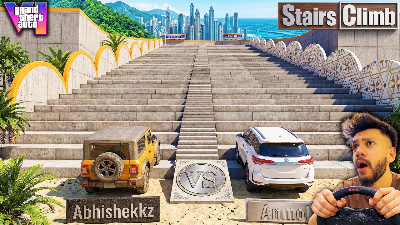Abhishekkz Indian cars Vs @Anmol Indian Cars Stairs Climb GTA 5