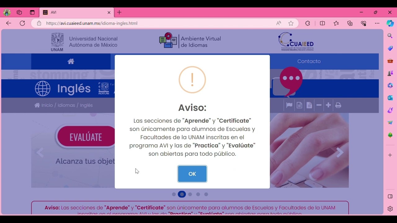 Aprende ingl&eacute;s gratis con UNAM