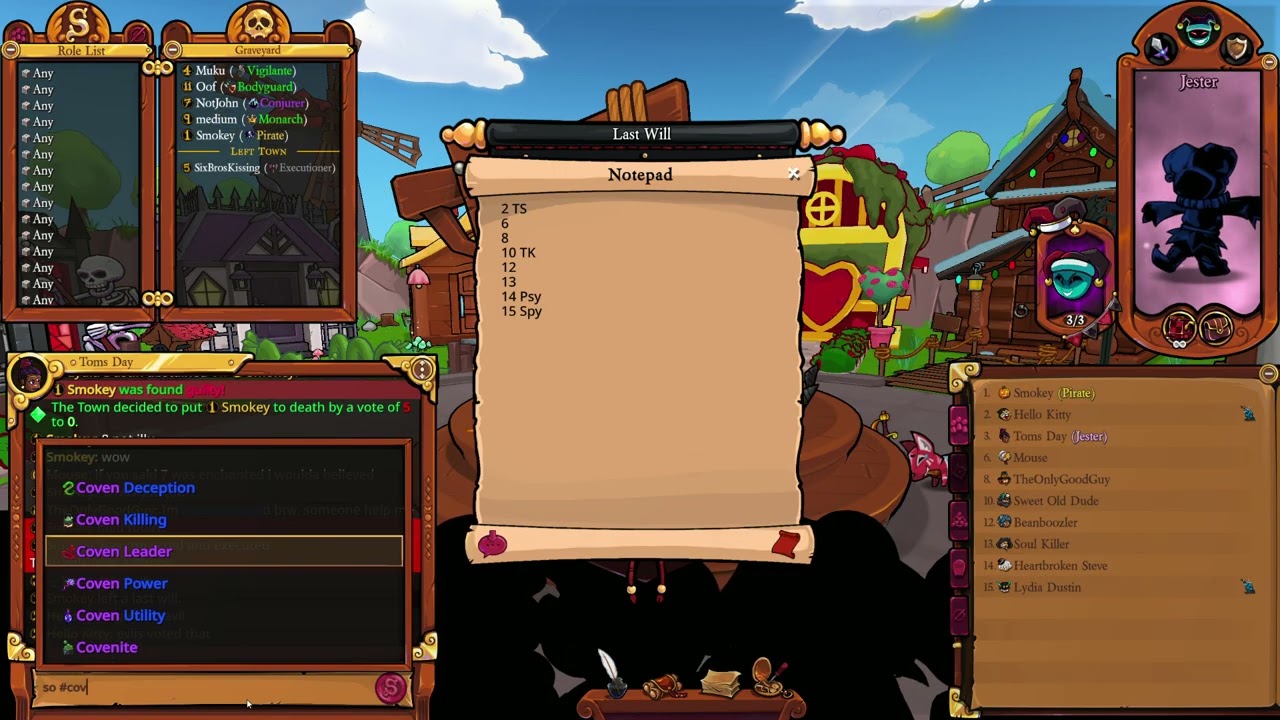 Town of Salem 2 - Mar 10th - Jester