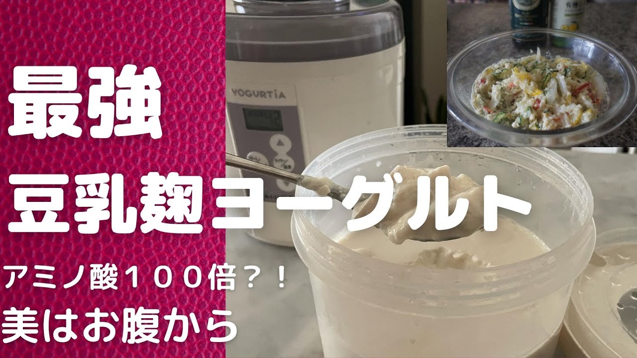 米麹を入れて豆乳甘酒を作ったら最強でした/豆乳麹ヨーグルトの作り方/おからサラダレシピも/豆乳ヨーグルト/おからレシピ