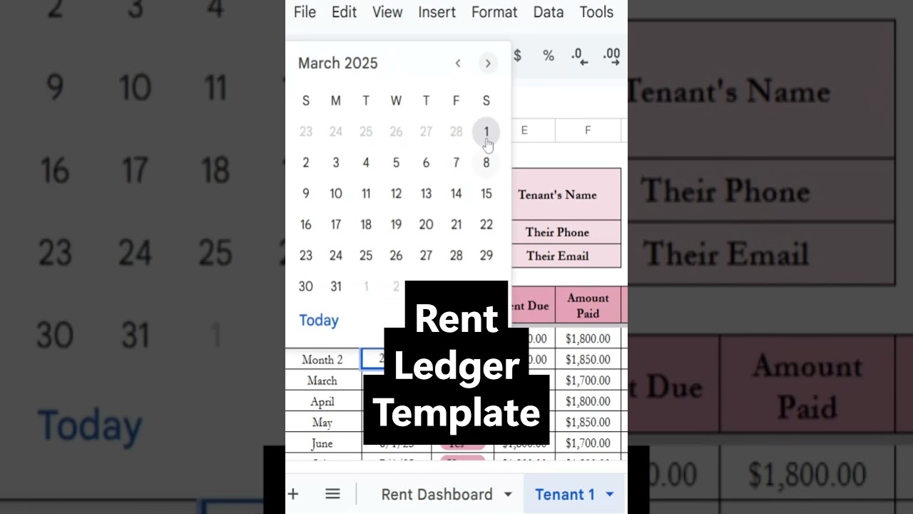 Rent Payment Ledger Google Sheet Template, Rent Income General Ledger Excel for Rental Properties