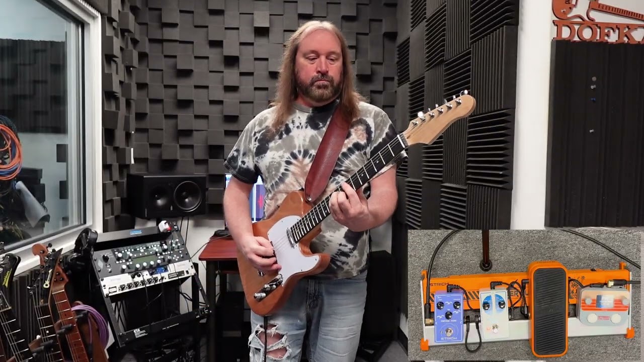 Hear The Strich Guitar, Pipetones, Melody Halo, Vintage Echo, Wah, Pedalboard. Link In Description