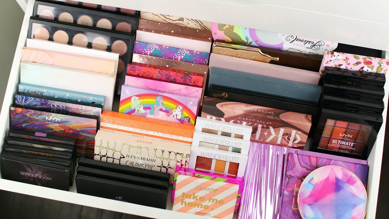 EYESHADOW PALETTE DECLUTTER 2018! PART 1