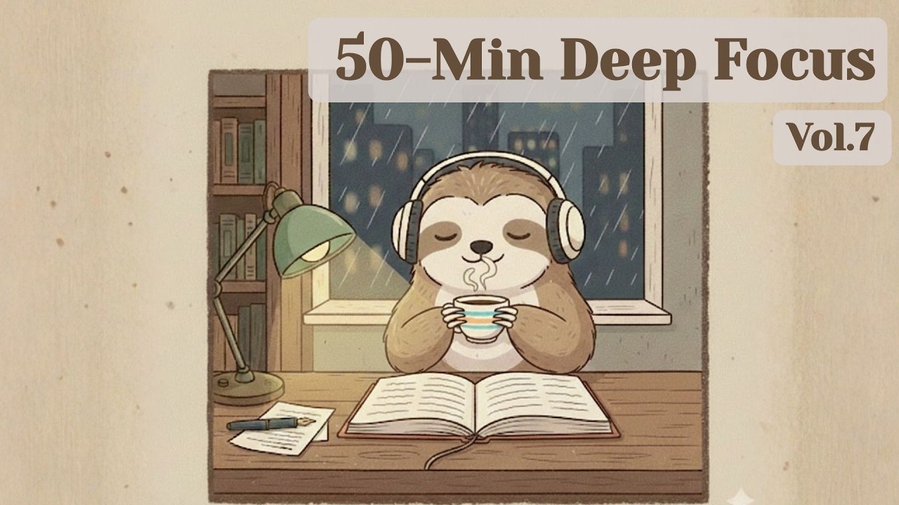 50-Min Deep Work Flow Vol.7: Productive Rainy Night [Neo Soul Mix / 5-50-5 Timer]