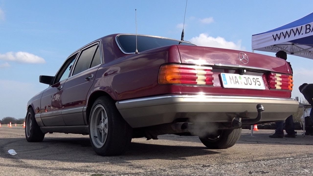 Mercedes 280SE W126 Acceleration 0-100 & Race Sound
