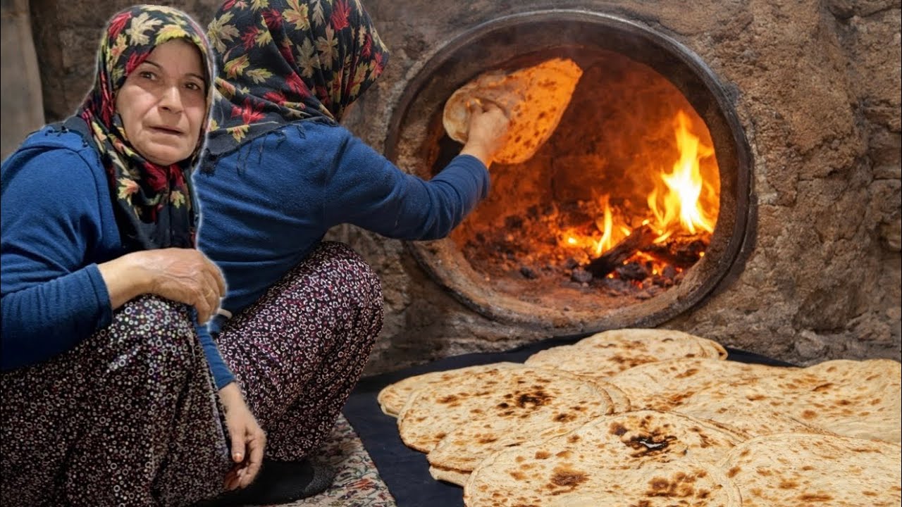 Uzak Dağlarda Zorlu K&ouml;y Hayatı ~ Tandır Ekmeği Yapımı
