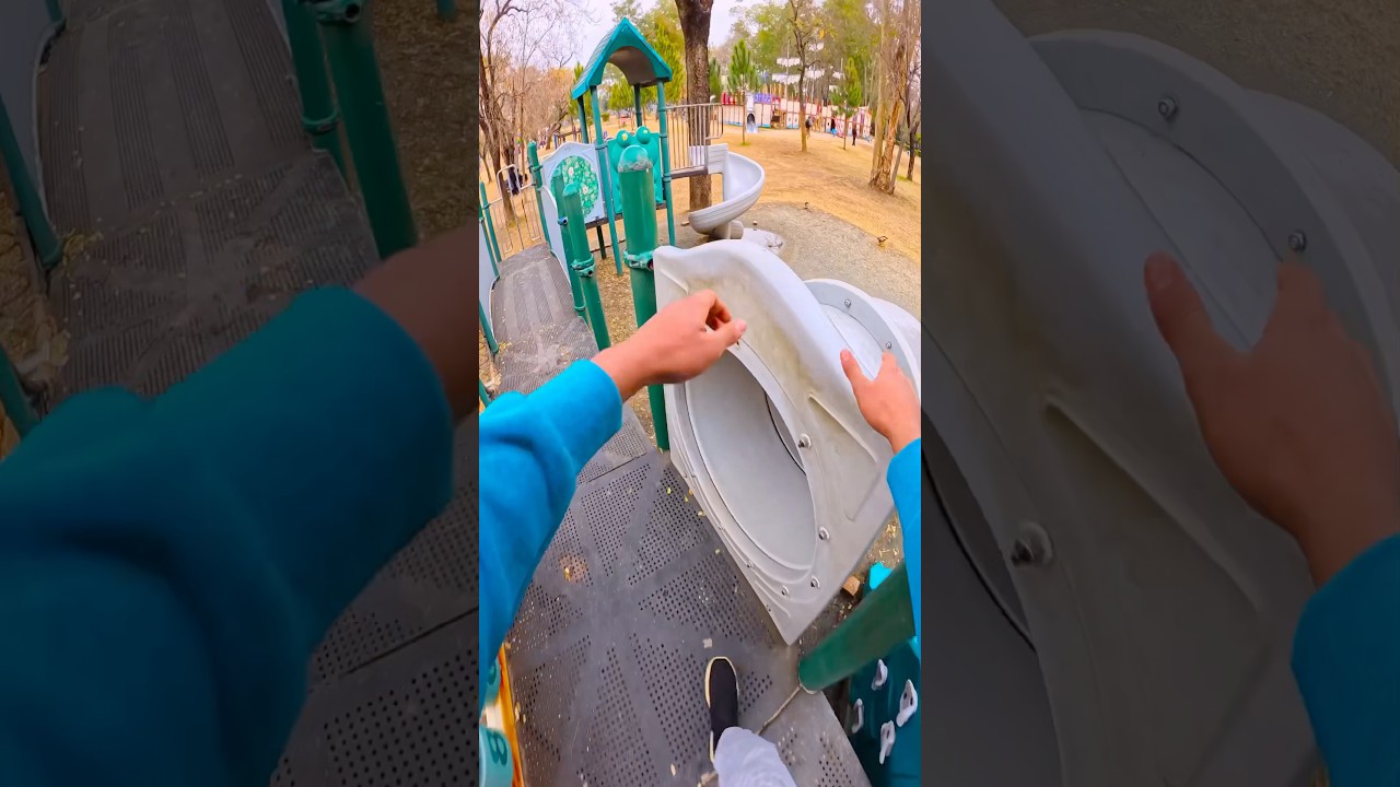 Bella ciao playground slide poV #Parkour #speedrun #freerun #park #fun #parkourlife #youtubeshorts